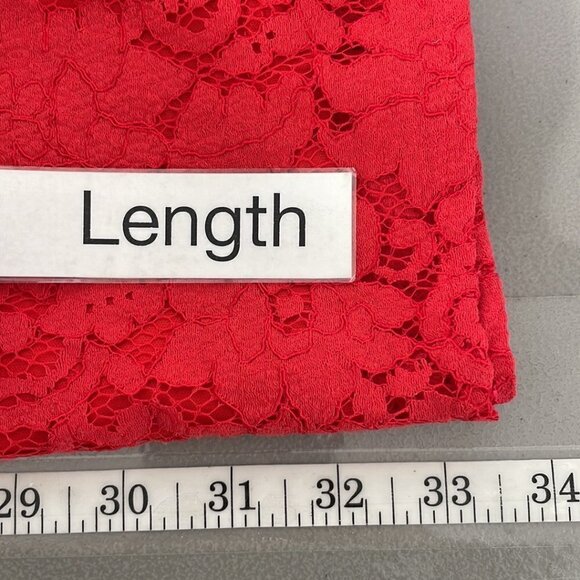 If By Sea NWT Where Is The Party Dress Lace Long Sleeve Midi Red Size Small S - Picture 13 of 16